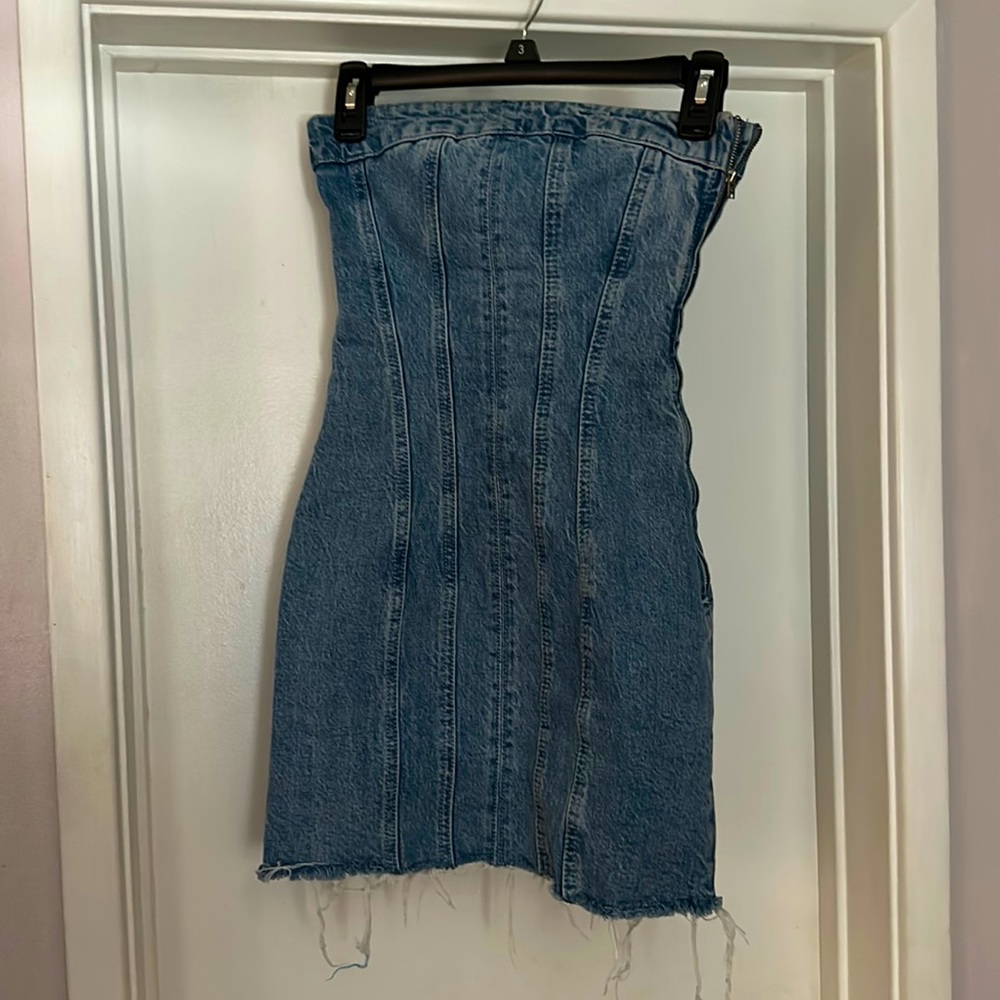 Zara denim bandeau dress